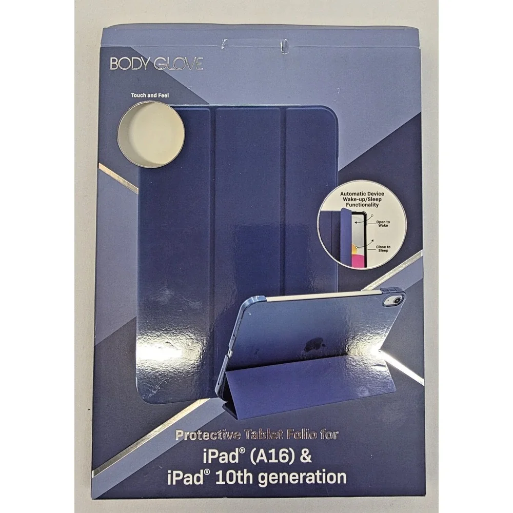 Body Glove iPad 10th Gen A16 Case Folio Clear Back Auto Sleep Wake Pencil NEW